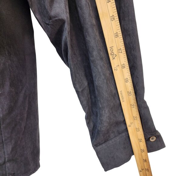 Mens Black Button-Up Long Sleeve Shirt Size XL Dual Chest Pockets - Picture 6 of 8